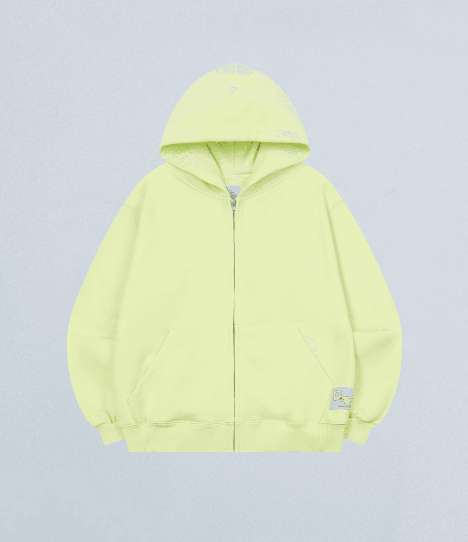 CEC LABEL ZIP-UP HOODIE (NEON)