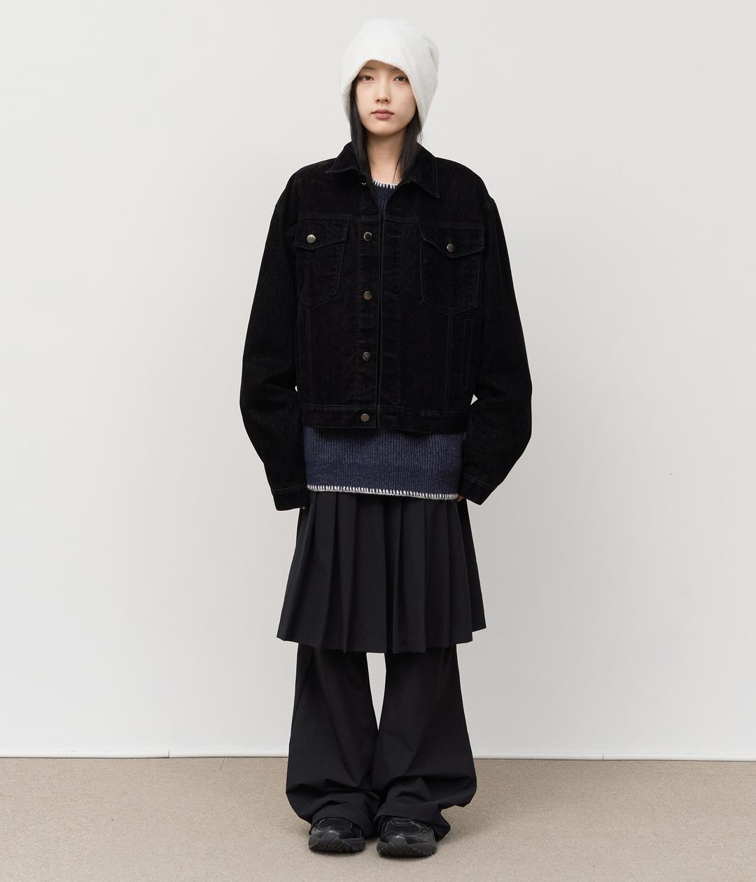 (010) Miles Pleats Skirt Pants_Black