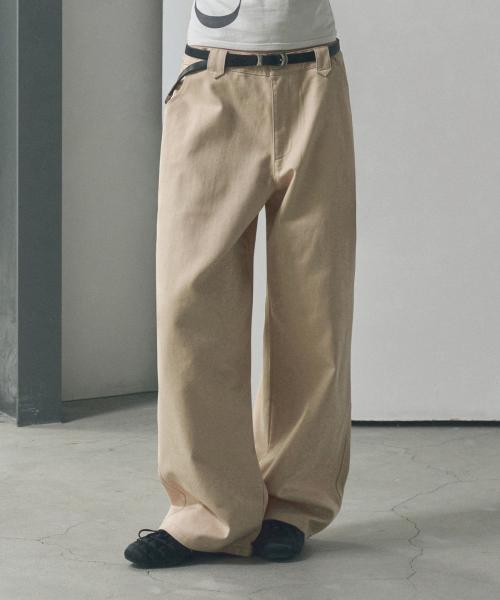 세미 와이드핏 트윌 코튼 치노 팬츠 [BEIGE]_SEPT051BEIGE