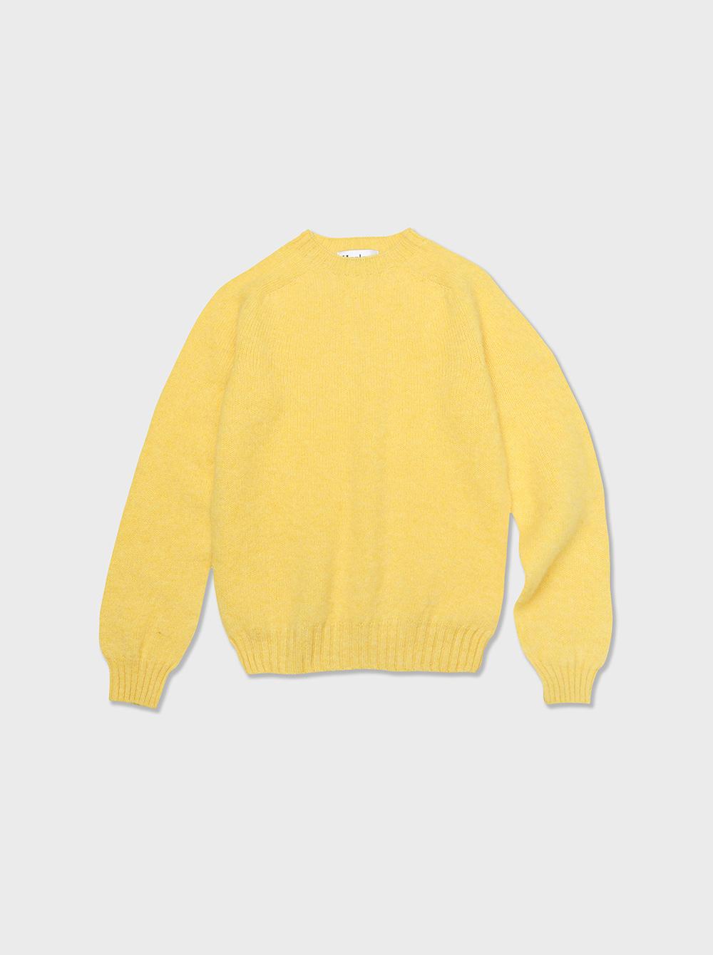 Harley of Scotland CREW NECK SWEATER_LEMON ZEST
