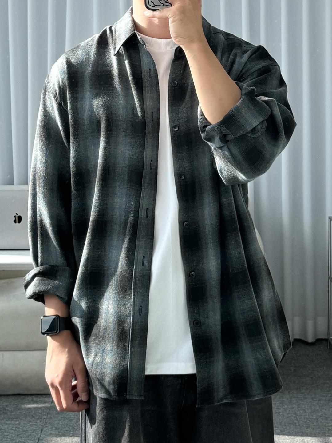 CRY over-fit check shirt (3color)