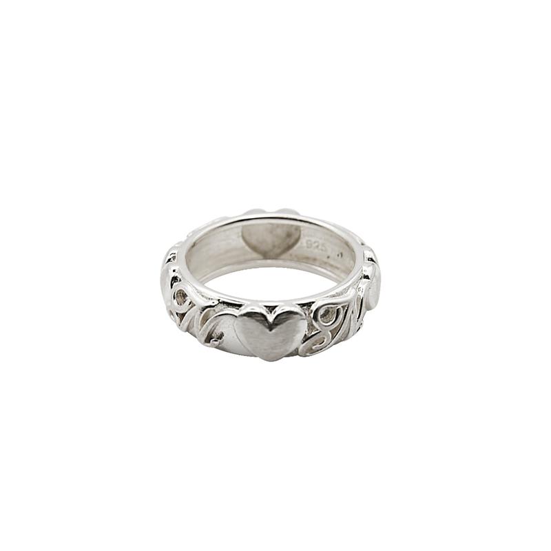 [silver925] heart logo wide ring-silver