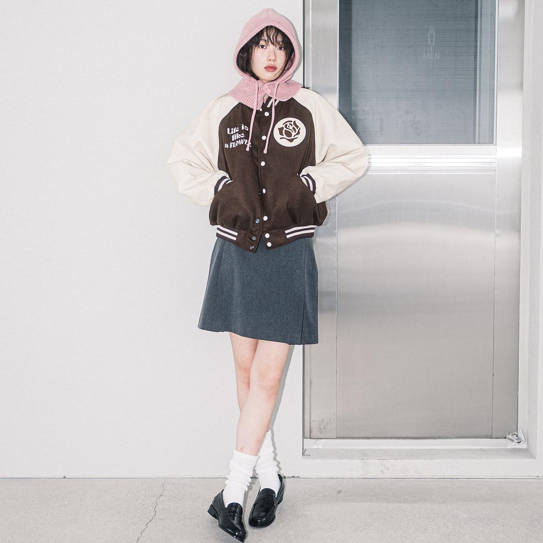 ROSE LLF VARSITY JACKET(BROWN)