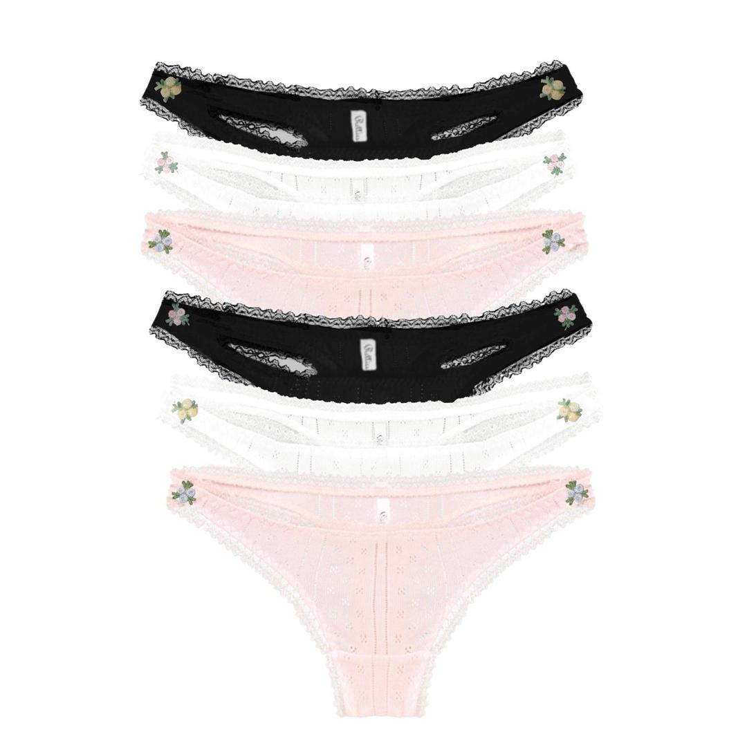 Prét Organic Thongs with flower appliqué
