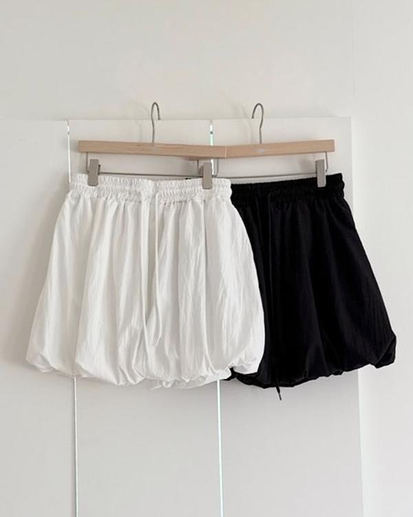 벌룬 밴딩 미니 스커트