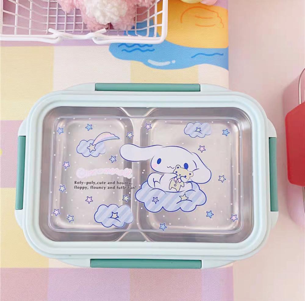 시나모롤 도시락통 산리오 캐릭터 2단 스텐 보온 런치박스 소풍도시락