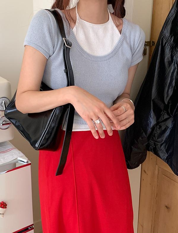 브라운코드 yoyo halter knit