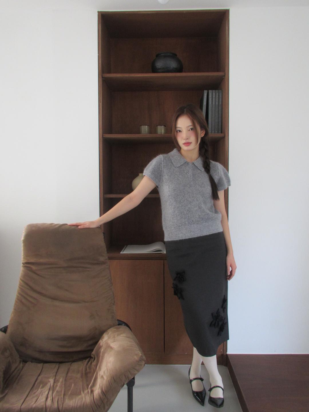 [AU LAIT MADE] ANEMONE SKIRT (CHARCOAL)