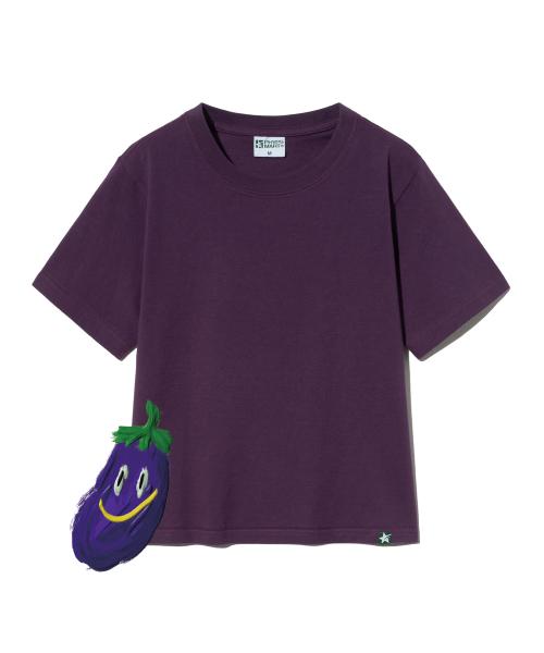 가지 베이직 크롭 티셔츠