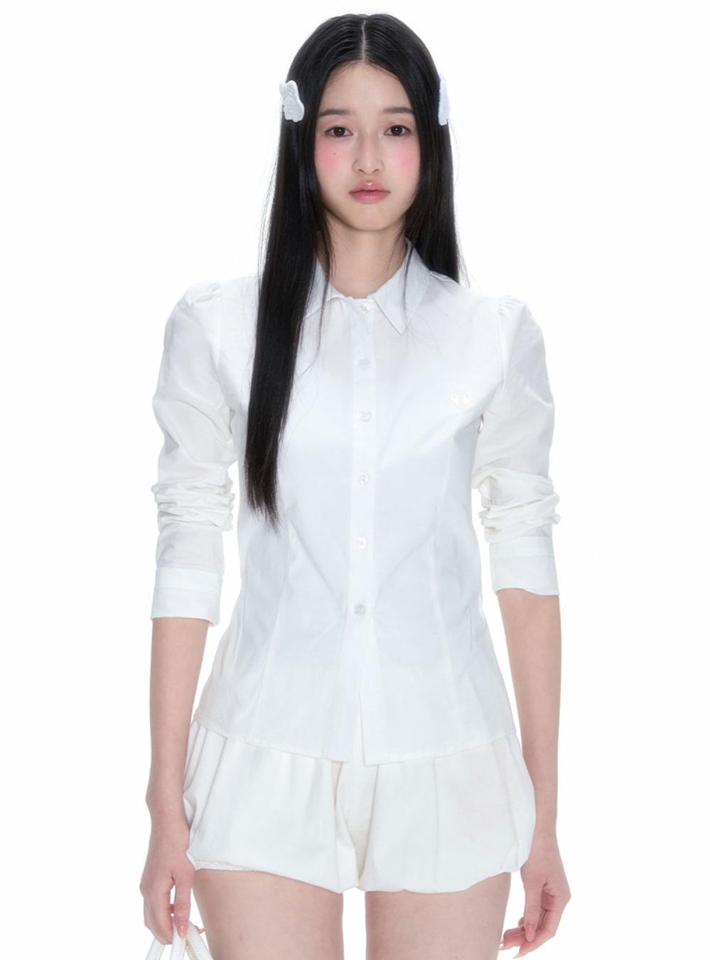 White Lovelock Embroidered Shirt