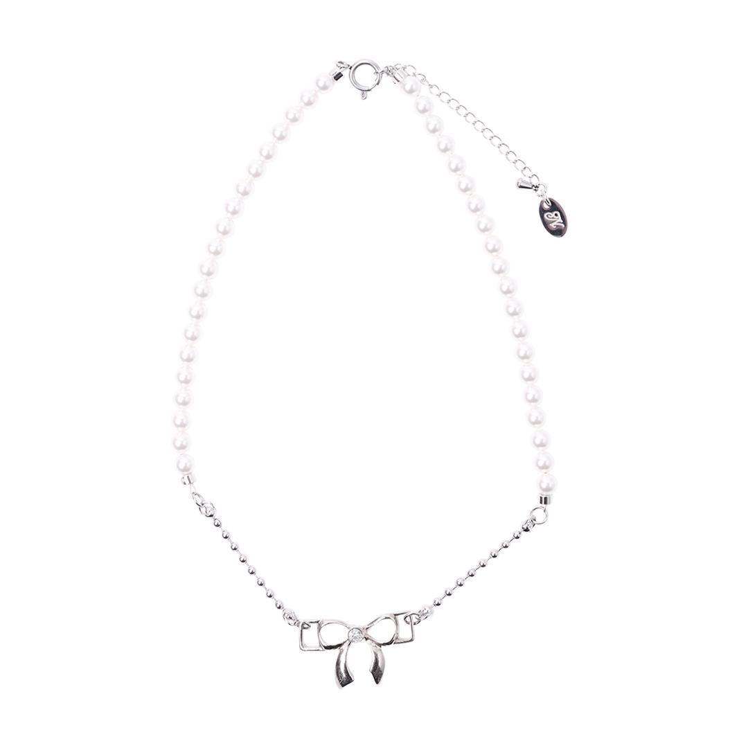 ribbon pearl necklace