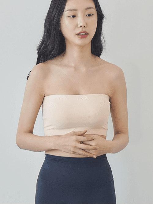 밀착스킨 오프숄더 브라탑 (스킨컬러)