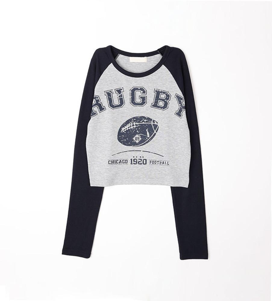 럭비 크롭 티셔츠