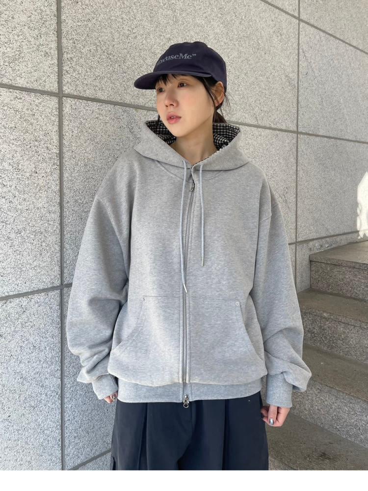 패치후드집업 체크후드집업 루즈후드집업 커플후드집업 간절기점퍼