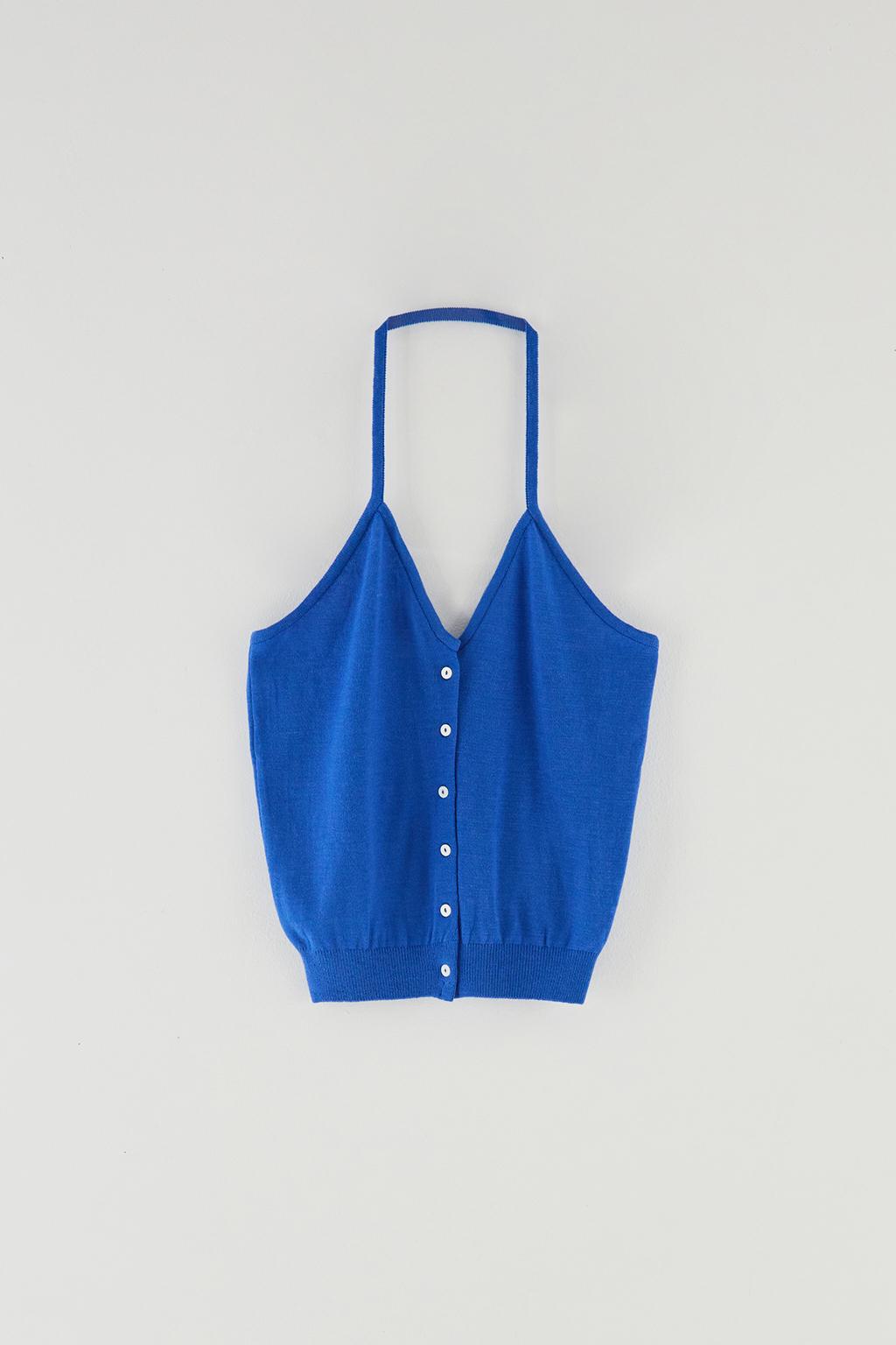 홀터넥 슬리브리스 BLUE