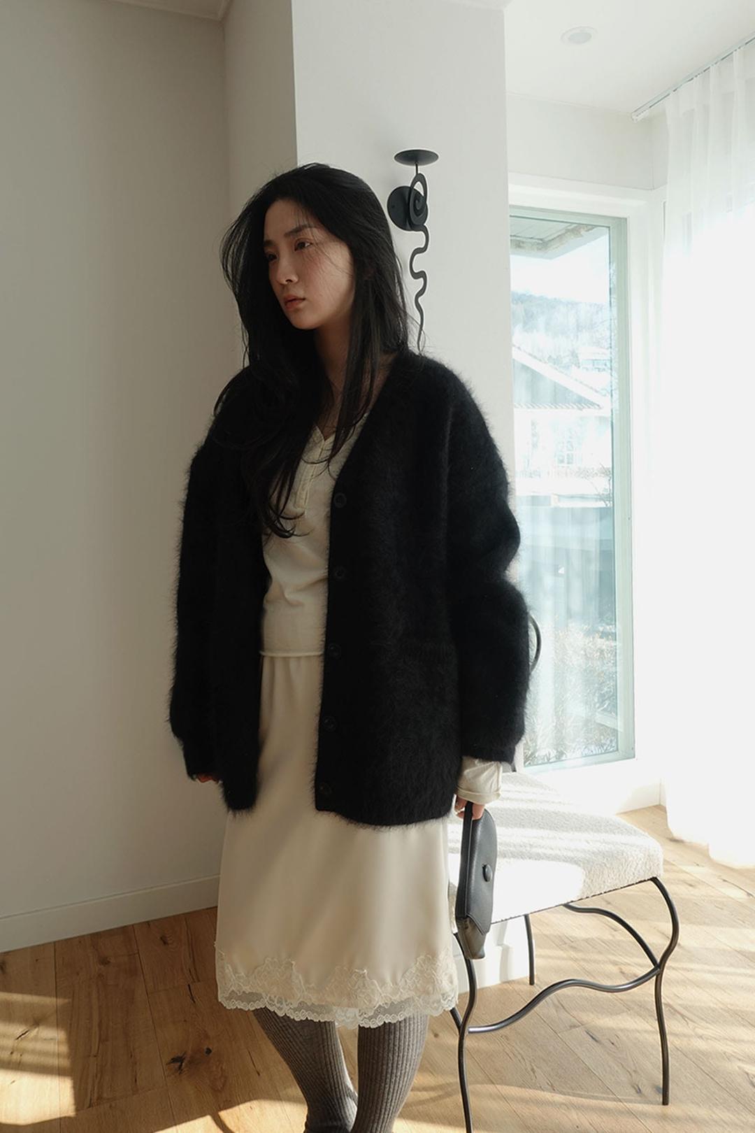 Jewel hairy cardigan