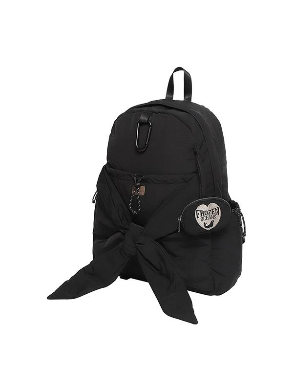 러프 리본 백팩 (블랙)