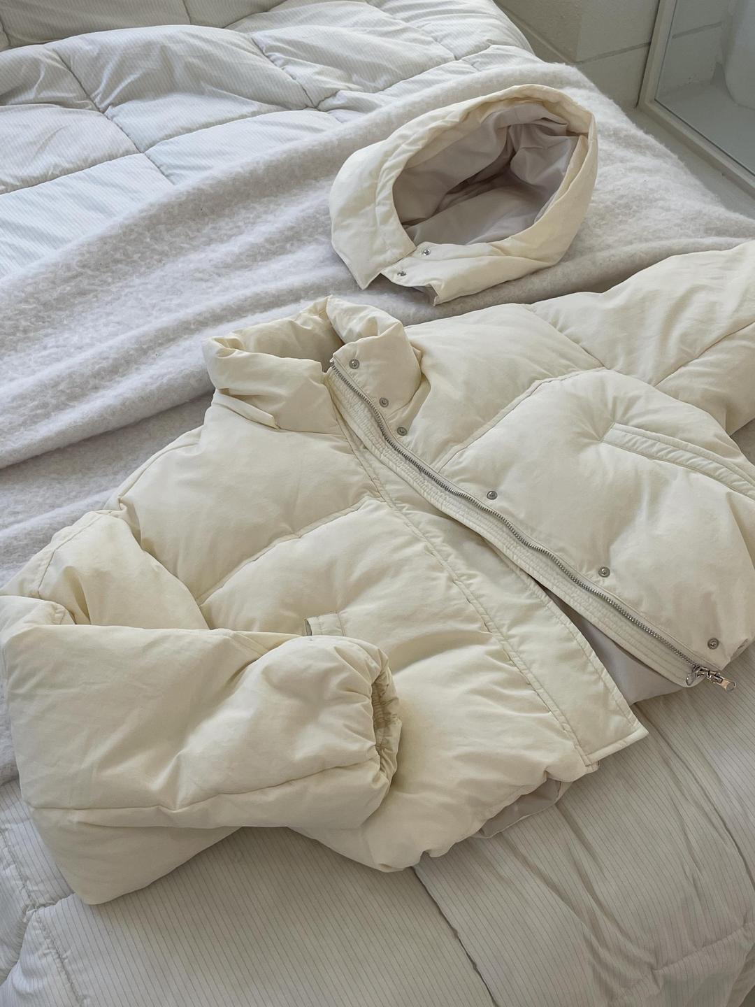 덕다운 후드패딩 숏패딩 여자패딩 후드 탈부착