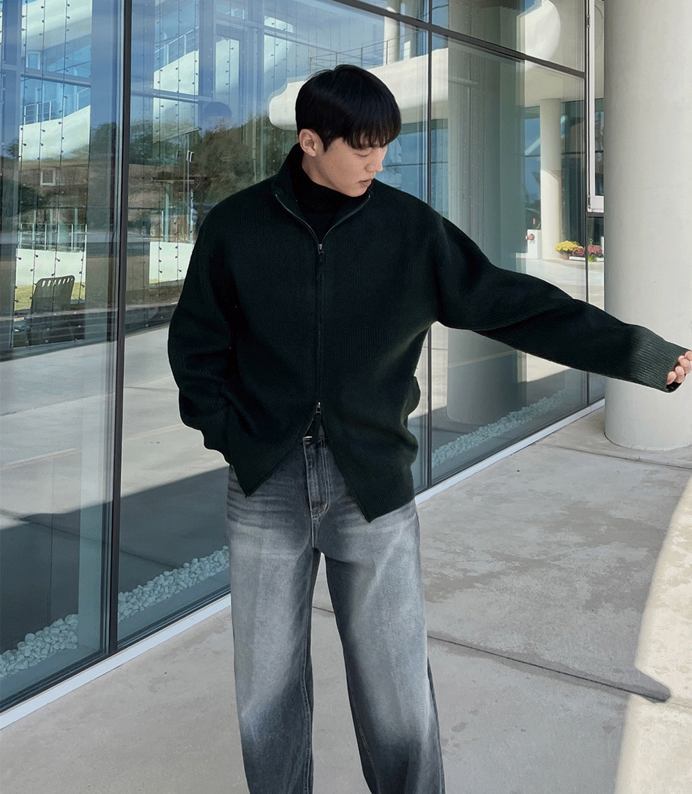 멜르 니트 집업