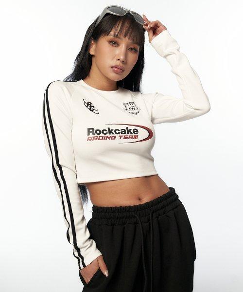스포티 크롭 롱슬리브 - 화이트