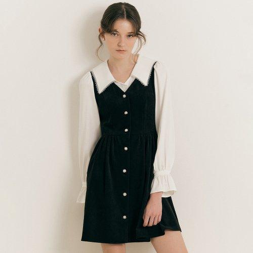 WD_White shirt fake two-piece dress