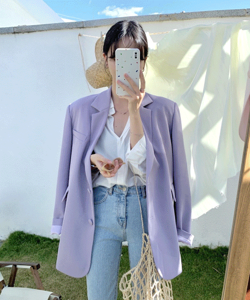 컬러무슨일 심플모던 루즈핏 테일러드 자켓