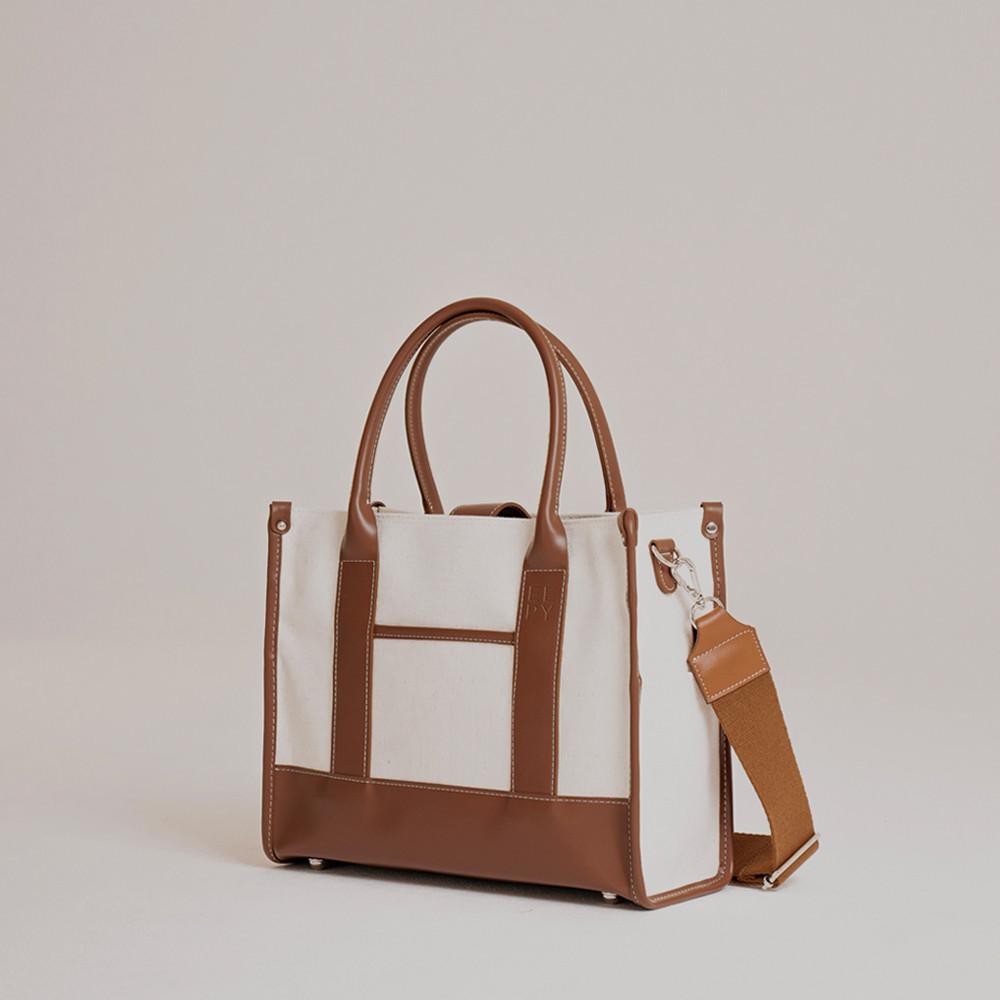 이피 아이브백 M 브라운 사각 캔버스 토트백