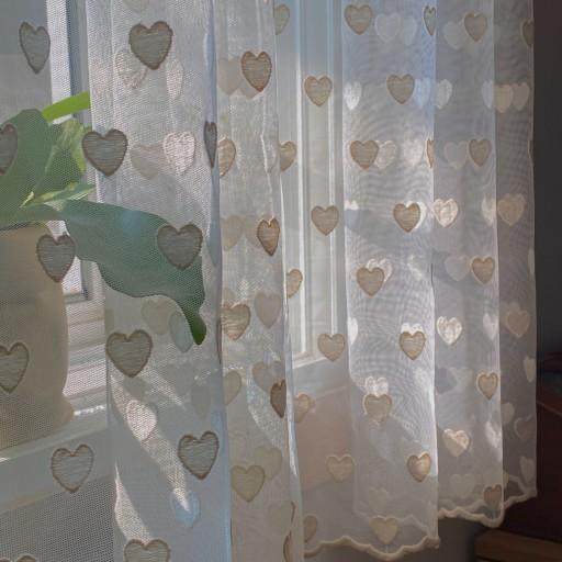 하트 자수 레이스 커튼
