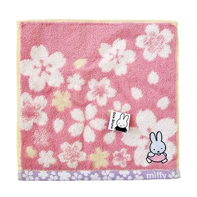 미피(miffy) 벗꽃 캐릭터 손수건, 미니타올, 핸드타올(Pink)