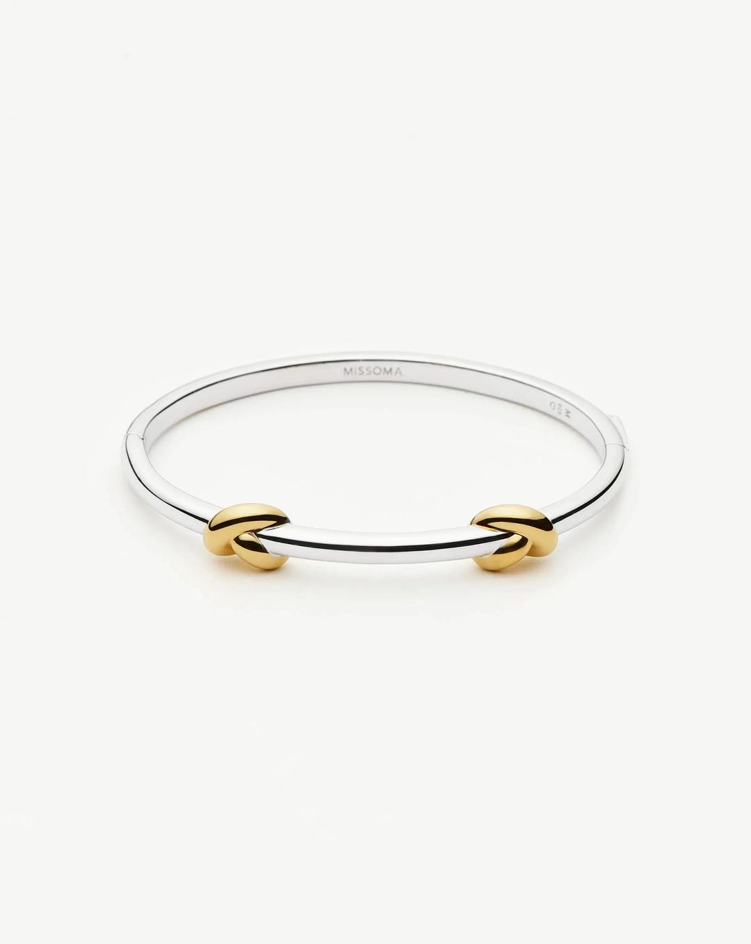 Lucy Williams Knot Hinged Bangle - Gold & Silver | Missoma