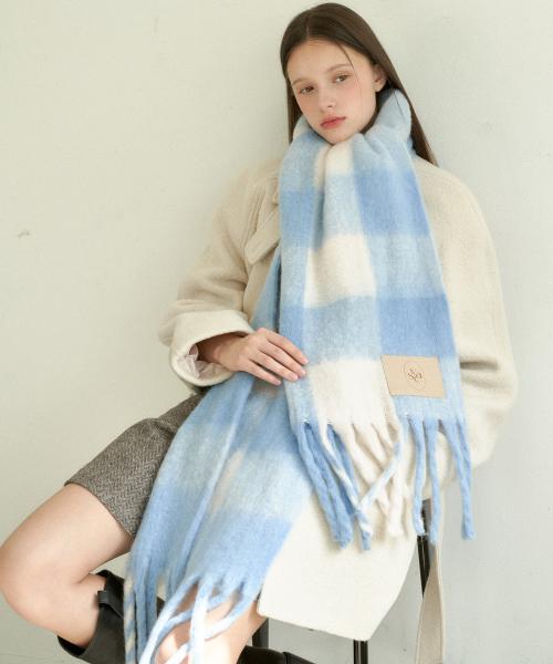 새들러 볼드 체크 롱 머플러 (3colors)