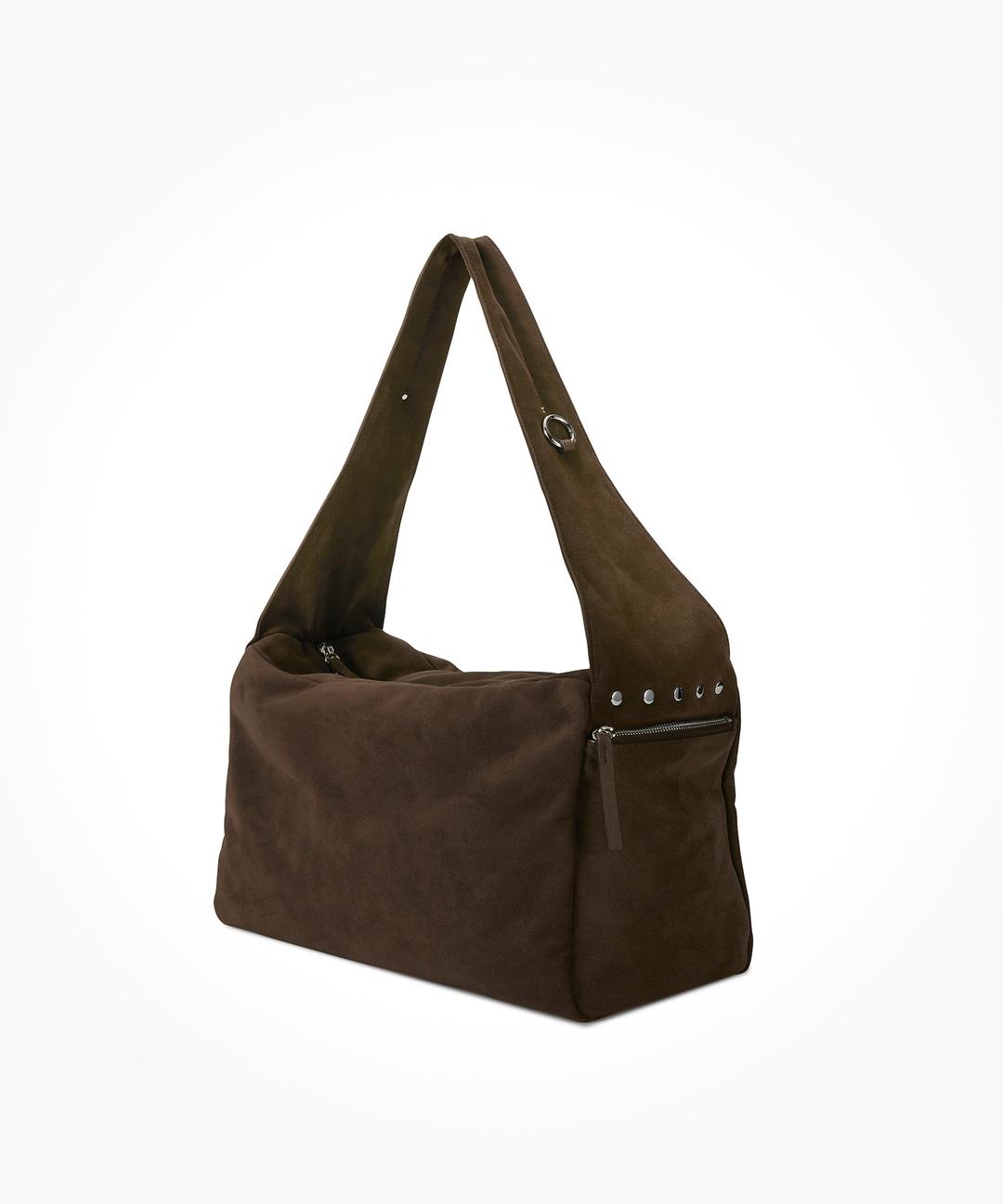 STUD SUEDE BULKY BAG(BROWNIE)