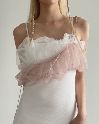 mesh sha puff top (3color)