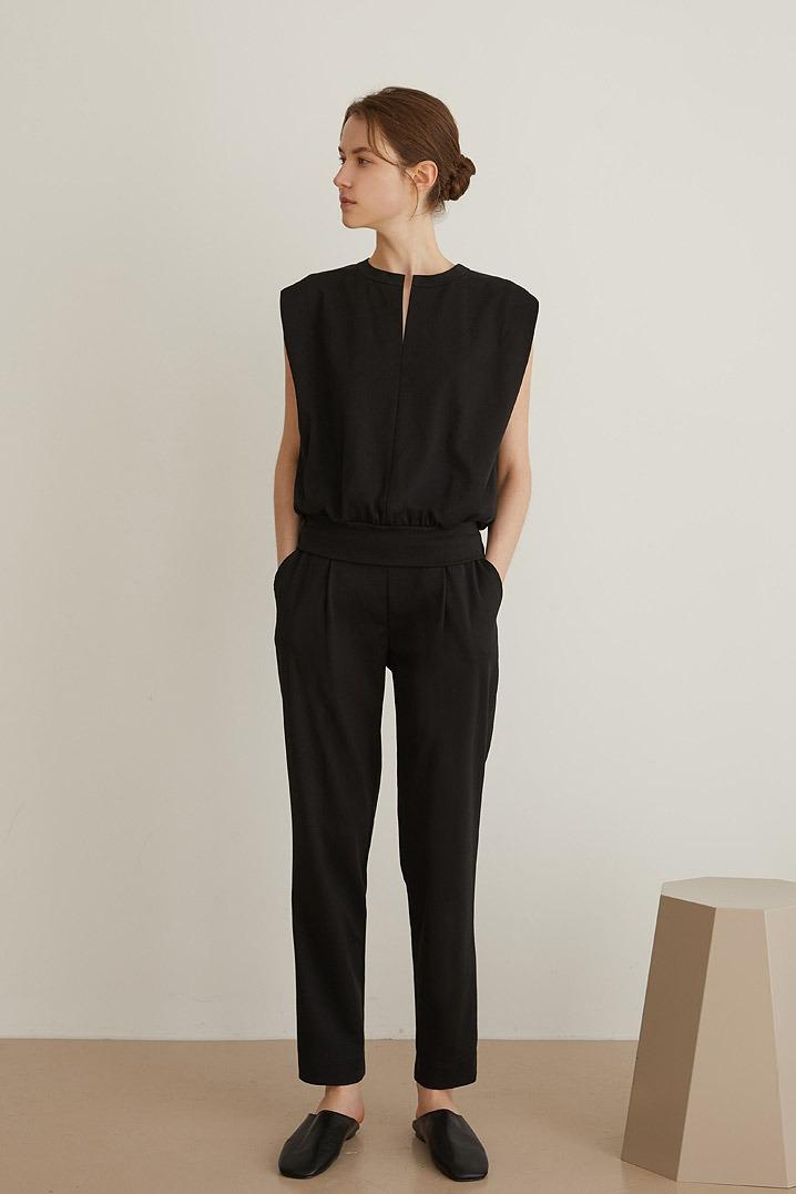 익스텐션 슬릿넥 세트 - 블랙