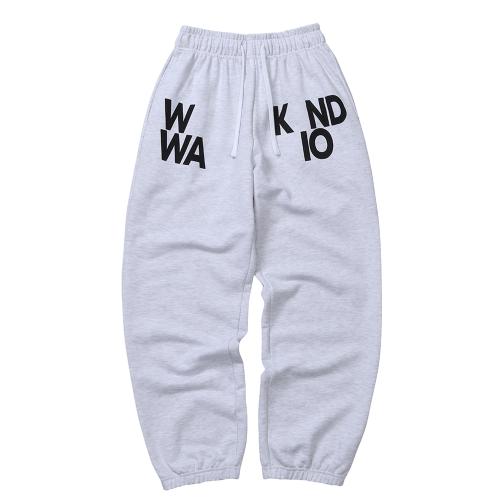 Weekend Warrior Typography Printing Long Pants Melange