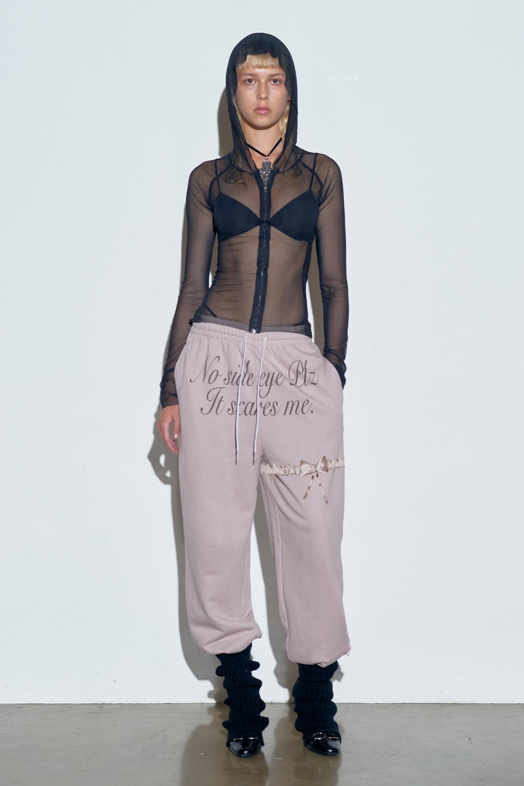 Wedding Garter Belt Jogger Pants Pale Purple