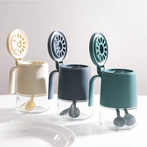 JFINTL 프리미엄 습기제거 양념통 세트, 양념통 350ml x 3p + 스푼 6p + 습기제거제 3p, 1세트