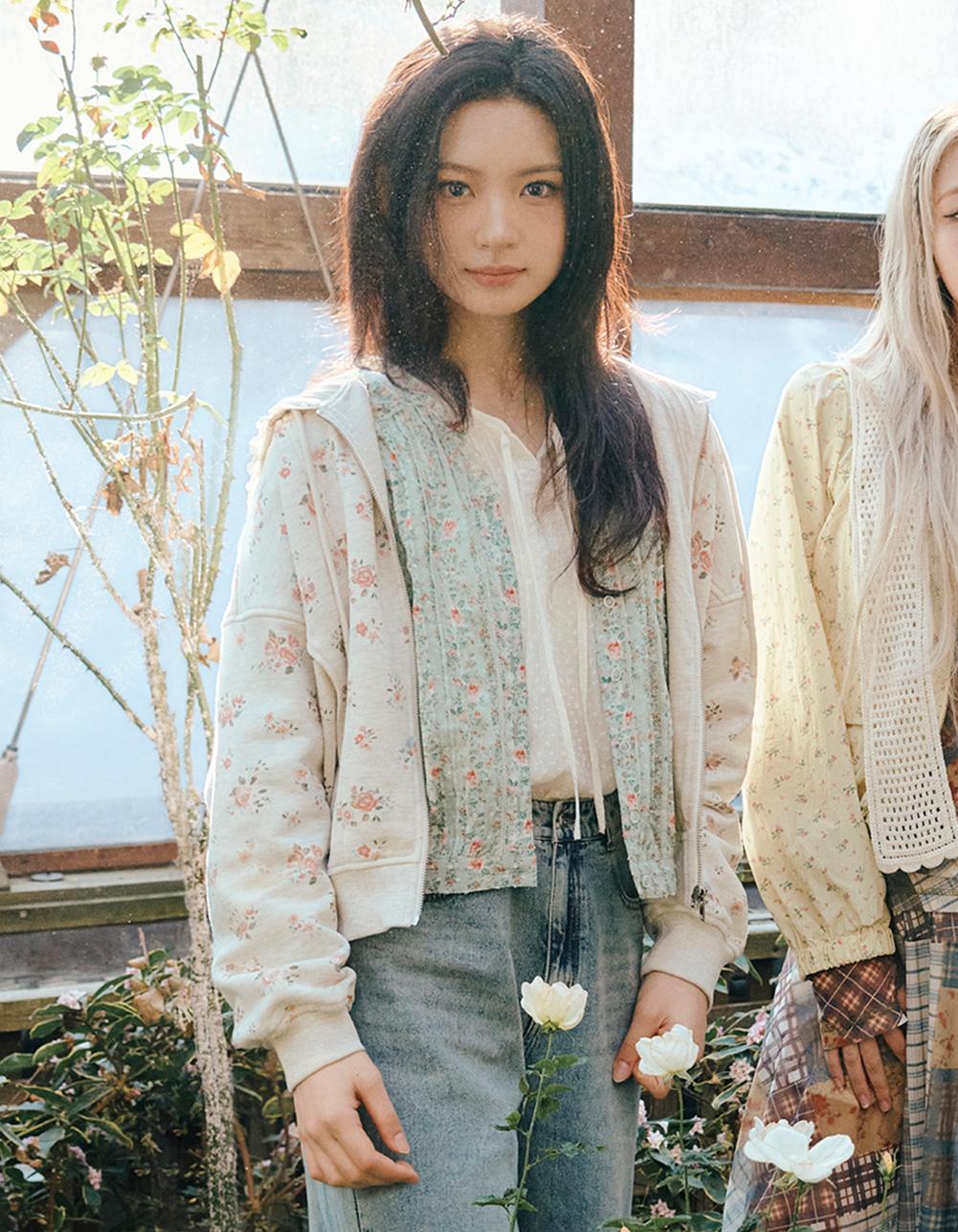 [Thursday Island]_T262MST137W_[KiiiKiii 착용] 플라워 후드 집업