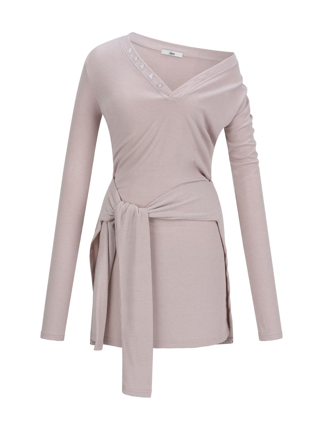 tie ribbon dress_baby pink