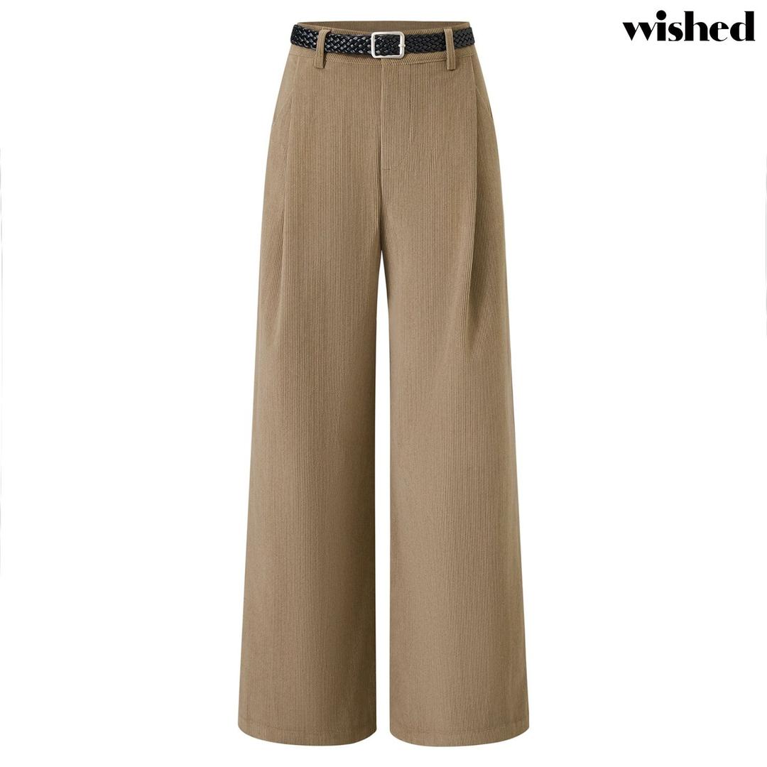 코듀로이 벨티드 와이드 롱 팬츠 (WICDPT002)