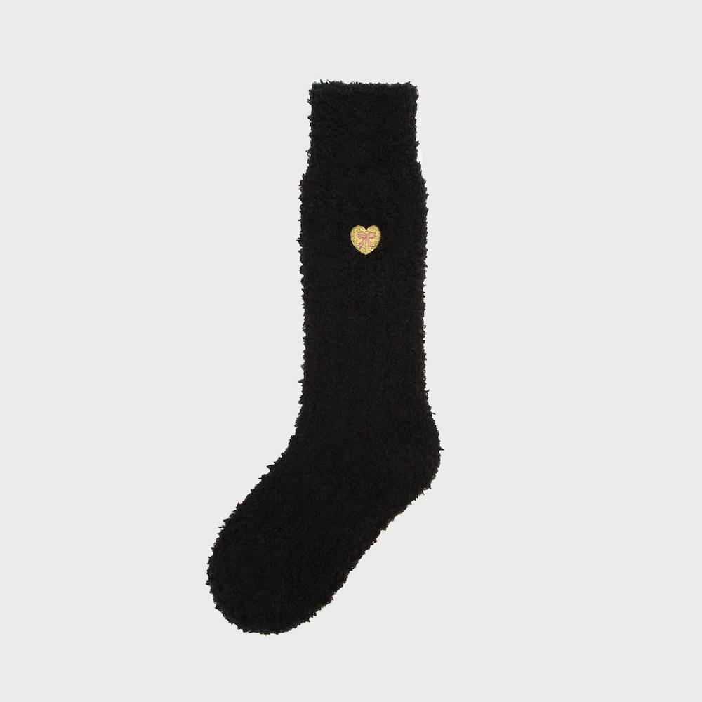 heart fluffy glitter black