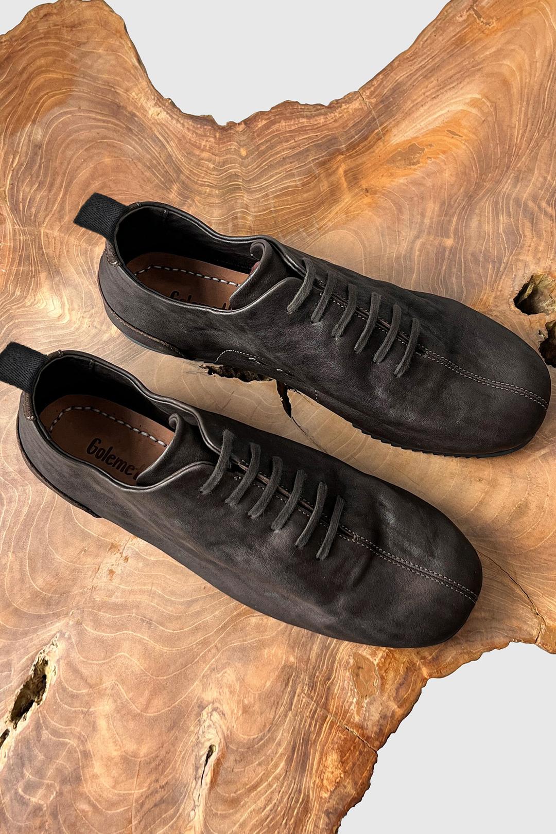 'Flatto\' 001 Horse leather Sneakers : Brown 얼리버드 혜택