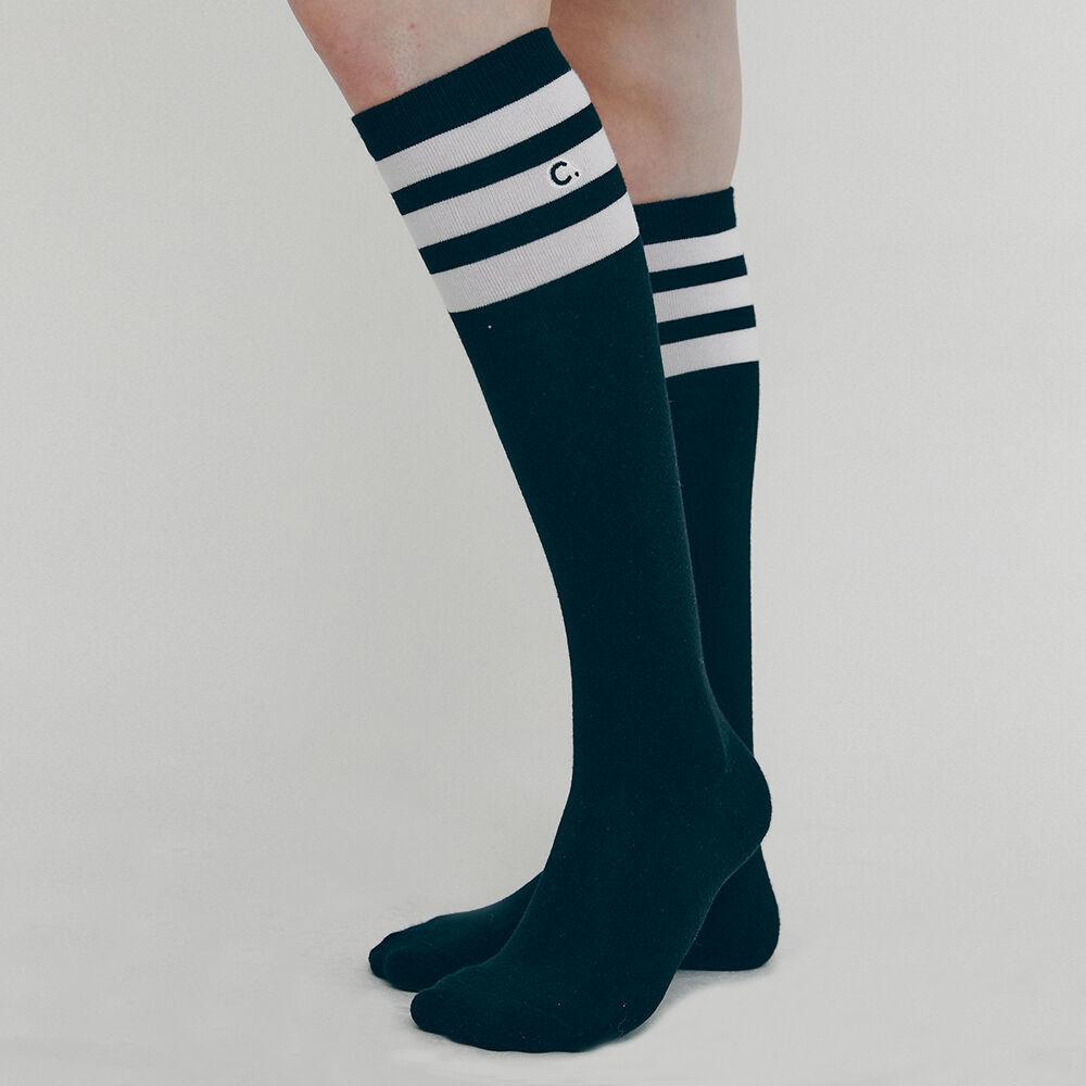 Stripe Knee Socks (Black)