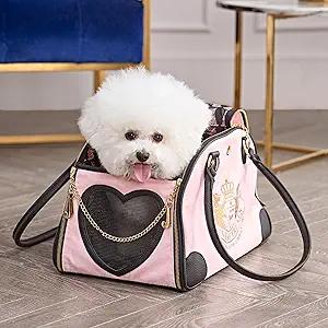 Juicy Couture Give Me Treats 애완동물 캐리어 - 소형견과 고양이를 위한 세련된 핑크 여행 가방