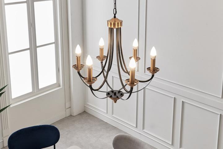 피에타 6등 샹들리에조명