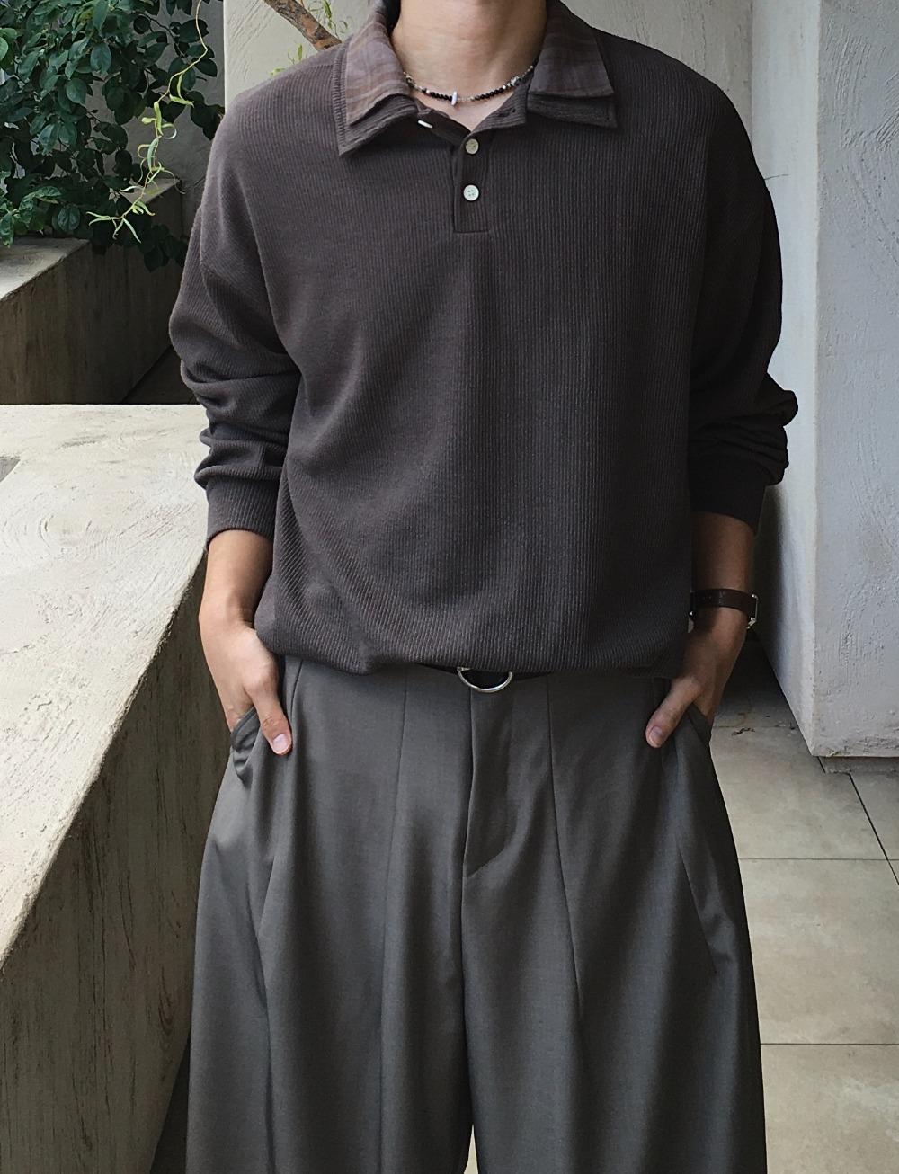 포르타 이중카라 니트 3C