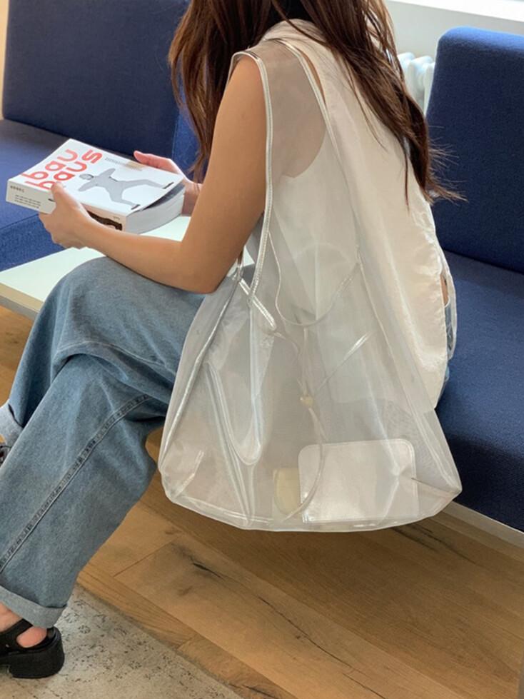 Luv basket bag(Mesh silver)