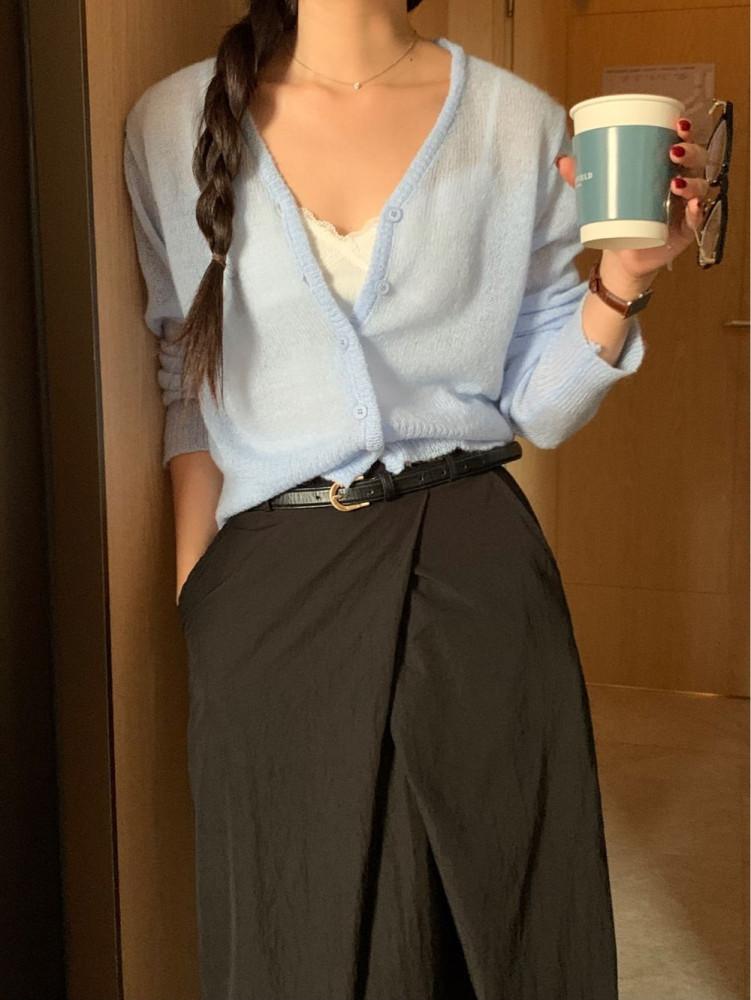 모헤어 울 시스루 가디건(4color)