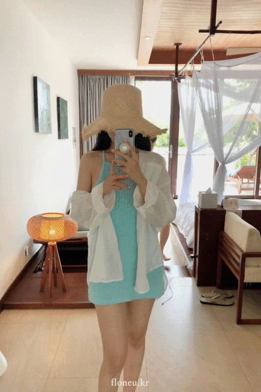 (당일)pigeon aqua dress swimwear