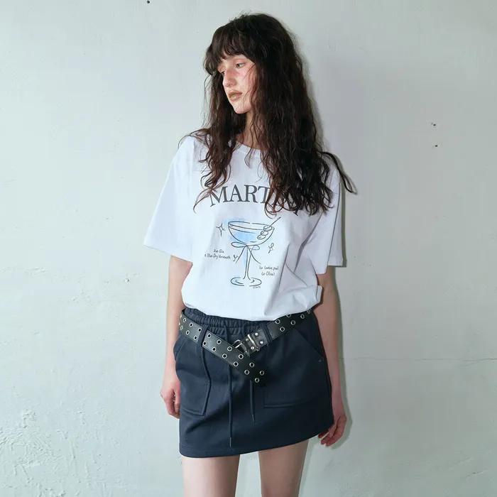 Pocket Rivet Mini Skirt, Navy